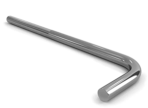 single metallic L shaped anchor bolt