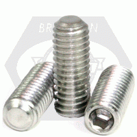 Flat Point Socket Set Screws, Stainless Steel 18 8 