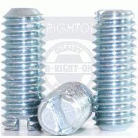 Slotted Set Screws, Case Hardened, Zinc Plate 