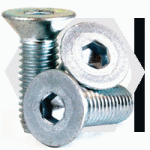 Metric 12.9 Flat Socket Cap, Din 7991, Zinc Bake Cr+3, Alloy