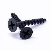 Particle Board Screw, Flat Head, Phillips, Black Phos, Hardened 