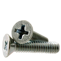 Machine Screw, Flat Head Phillips, Zinc Cr+3 