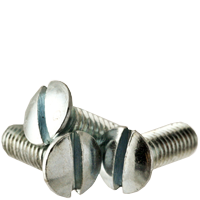 Machine Screw, Oval Head Slotted, Zinc Cr+3 