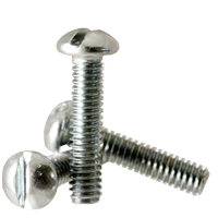 Machine Screw, Round Head Slotted, Zinc Cr+3 